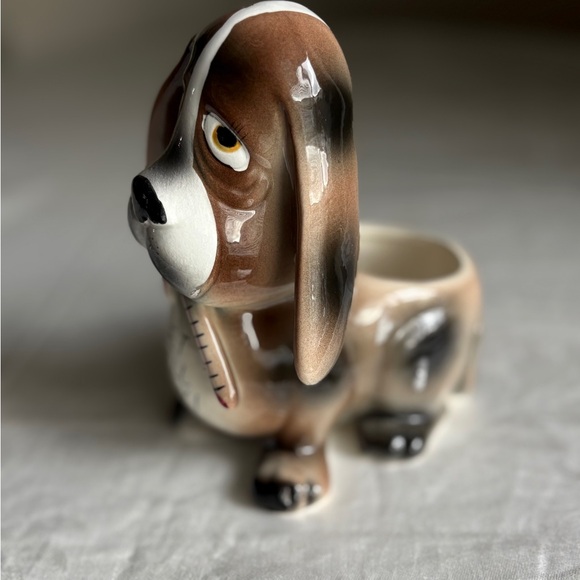 Adorable Brown and White Dog Planter with Get Well Soon Message Green Gift - Picture 7 of 13